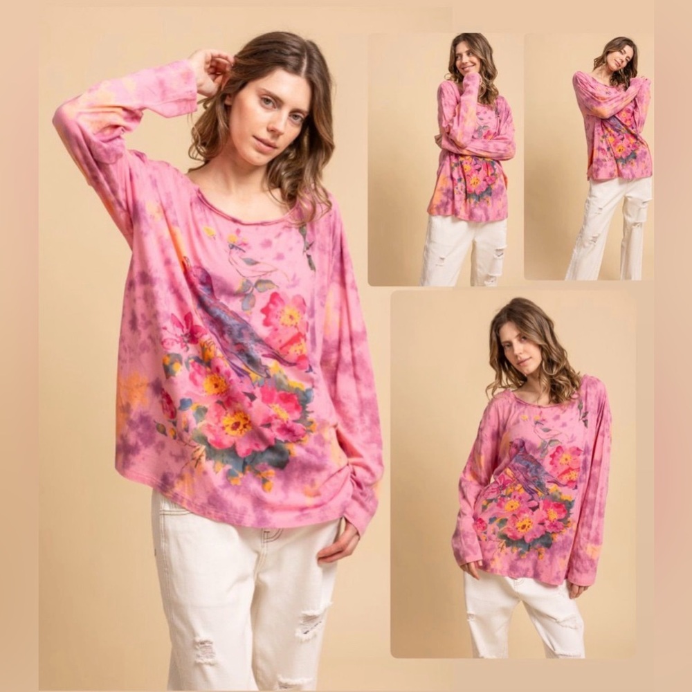 Blue Velvet Graphic Tee, Relaxed Fit, Pink, Size Large